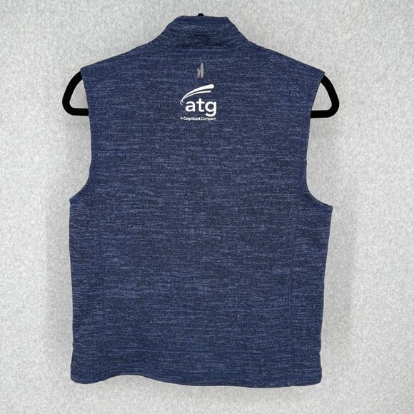 Johnnie O Mens Tahoe Full Zip Vest Size M Admiral Blue Knit Mock Neck NEW FLAW - Picture 2 of 12